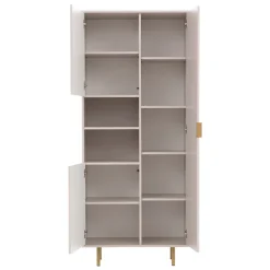 Credenza alta 80x190h cm 3 ante cannettato moderna beige Vanessa