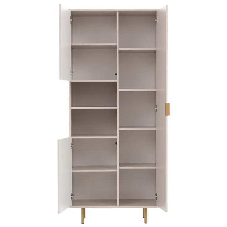 Credenza alta 80x190h cm 3 ante cannettato moderna beige Vanessa