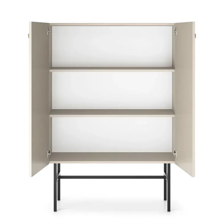 Credenza alta 94x132h cm 2 ante moderna beige Eterna