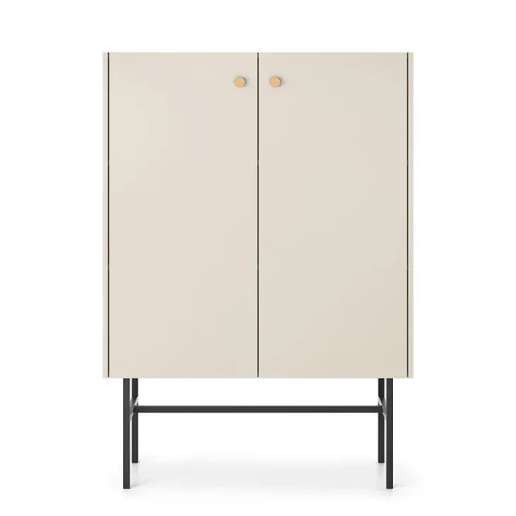 Credenza alta 94x132h cm 2 ante moderna beige Eterna