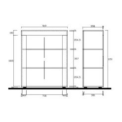 Credenza alta 92x125h cm 2 ante moderna bianco laccato lucido Easy