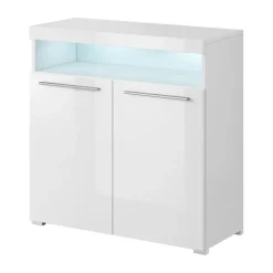 Credenza alta 91x92h cm 2 ante moderna bianco lucido Frisk