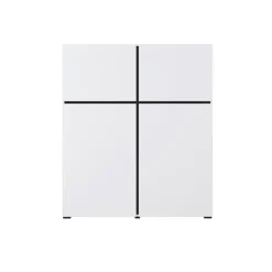 Credenza alta 120x139h cm 4 ante moderna bianco opaco nero Lolla
