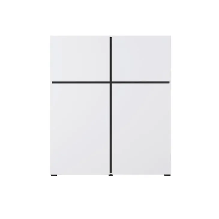 Credenza alta 120x139h cm 4 ante moderna bianco opaco nero Lolla