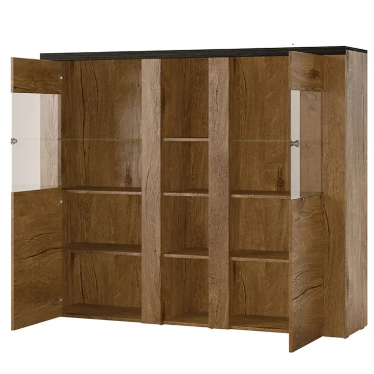 Credenza alta 155x130h cm 2 ante quercia rovere grigio Paloma 2