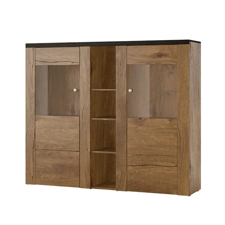 Credenza alta 155x130h cm 2 ante quercia rovere grigio Paloma 2