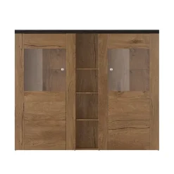 Credenza alta 155x130h cm 2 ante quercia rovere grigio Paloma 2