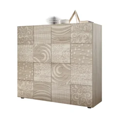 Credenza alta 121x111h cm 2 ante rovere samoa con serigrafia Paradise