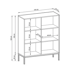 Credenza alta 104x125h cm 2 ante soggiorno verde Alisa