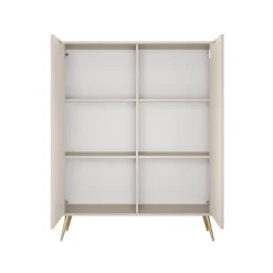 Credenza alta 113x134h cm 2 ante soggiorno beige cannettato Ramis