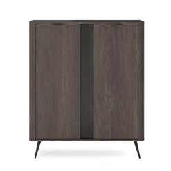 Credenza alta 113x134h cm 2 ante soggiorno wengè nero Vesper