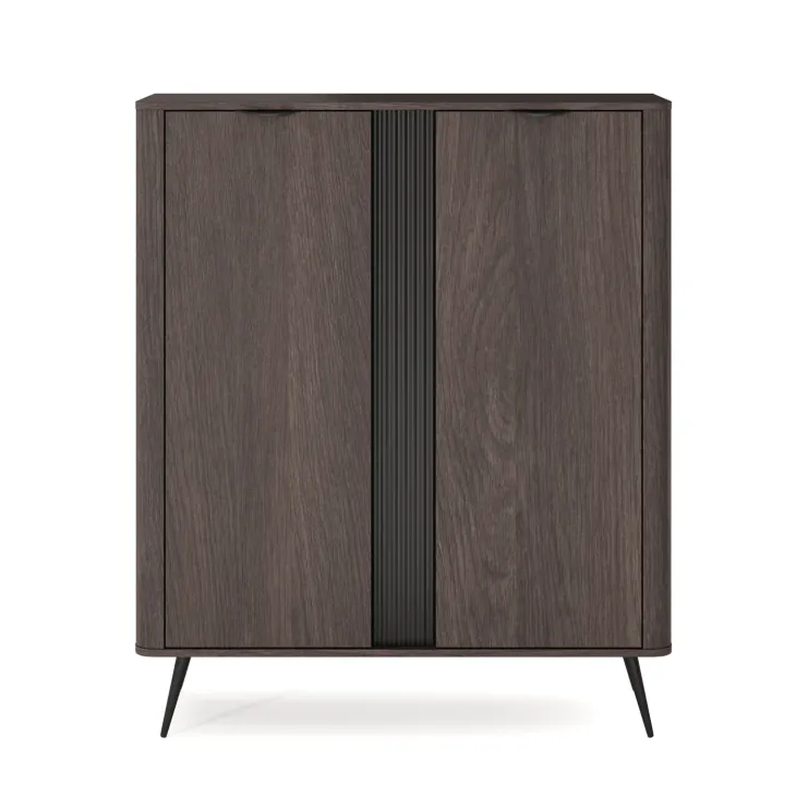 Credenza alta 113x134h cm 2 ante soggiorno wengè nero Vesper