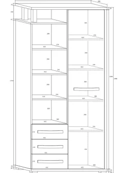 Credenza alta 90x198h cm bianco opaco nero lucido Lexy