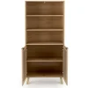 Credenza alta 80x173h cm con libreria 2 ante 3 vani moderna rovere Sombra
