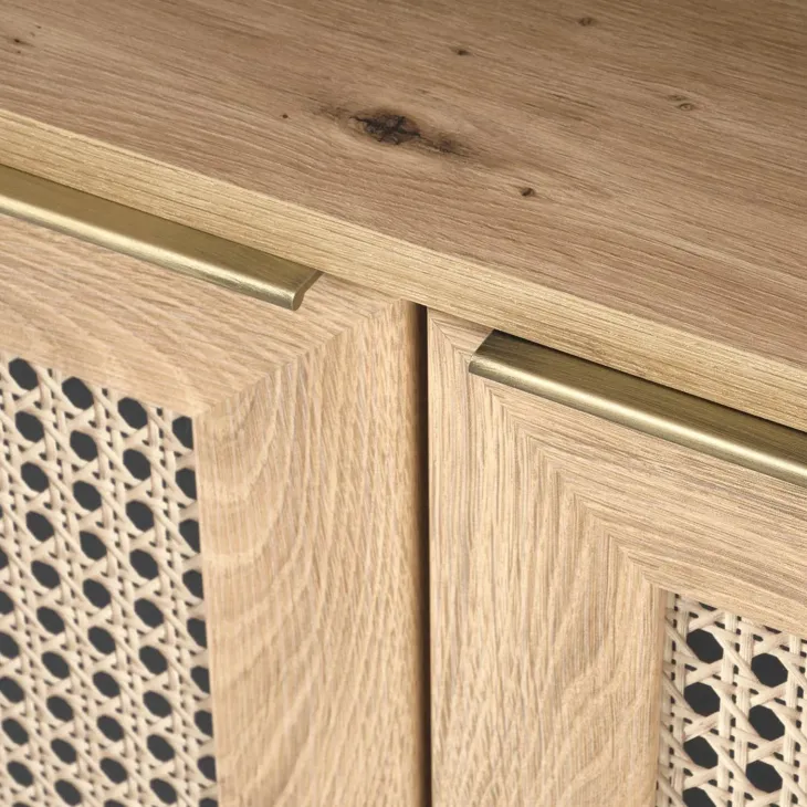 Credenza alta 80x173h cm con libreria 2 ante 3 vani moderna rovere Sombra