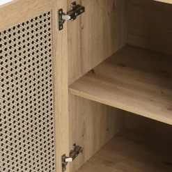 Credenza alta 80x173h cm con libreria 2 ante 3 vani moderna rovere Sombra