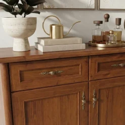 Credenza 101x90h cm 2 ante 2 cassetti arte povera noce Toscana