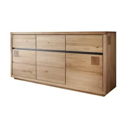 Credenza 175x85h cm 3 ante 3 cassetti legno massello rovere Tarselia