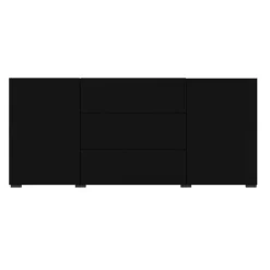 Credenza 140x63h cm 2 ante 3 cassetti moderna soggiorno nero Fusion