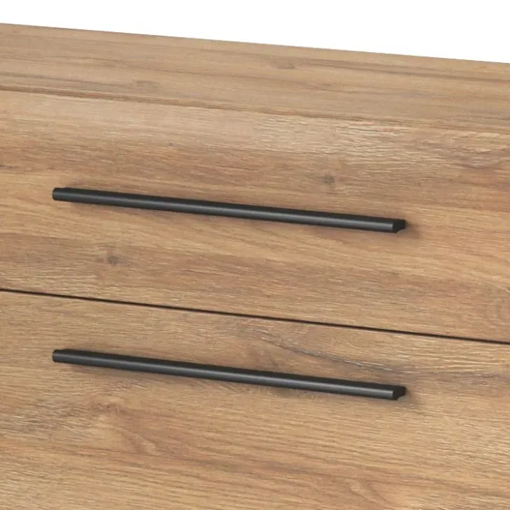 Credenza 180x86h cm 2 ante 3 cassetti moderna rovere nero Maiorca