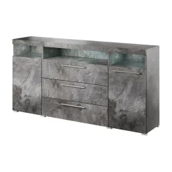 Credenza 182x92h cm 2 ante 3 cassetti soggiorno ossido Frisk