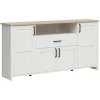 Credenza 194x99h cm 4 ante 1 cassetto scandinava bianco frassinato rovere Lars