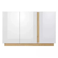Credenza 138x91h cm 3 ante moderna soggiorno bianco rovere Noa Gihome®