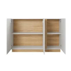 Credenza 138x91h cm 3 ante moderna soggiorno bianco rovere Noa Gihome®