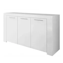 Credenza 144x80h cm 3 ante moderna soggiorno bianco opaco Creta