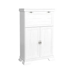 Credenza 88x136h cm 2 ante 1 ribalta shabby bianco frassinato Kelly