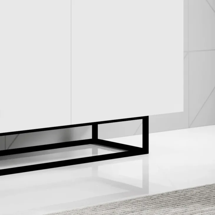 Credenza 180x80h cm 3 ante 2 vani moderna bianco nero Erice Gihome®
