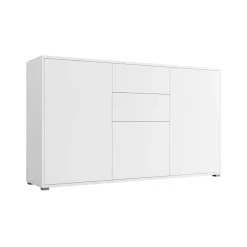 Credenza 141x93h cm 2 cassetti 3 ante moderna bianco Eindhoven