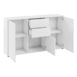 Credenza 141x93h cm 2 cassetti 3 ante moderna bianco Eindhoven