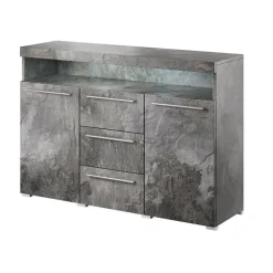 Credenza 132x92h cm 3 cassetti 2 ante soggiorno ossido Frisk