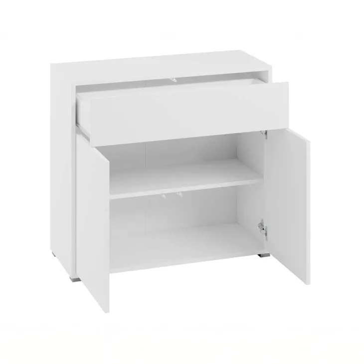 Credenza 100x93h cm 1 cassetto 2 ante moderna bianco Eindhoven
