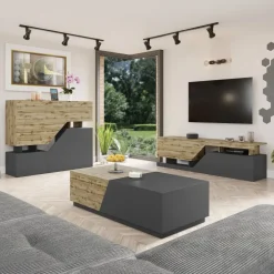 Credenza 120x100h cm moderna design rovere antracite Modesta