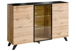Credenza 150x100h cm moderna rovere miele nero Tropical Gihome®