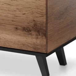 Credenza 160x82h cm soggiorno design industrial rovere nero Nandina