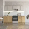 Cucina 240cm completa componibile moderna beige rovere Lainal