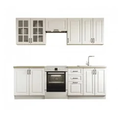 Cucina 240cm completa moderna shabby componibile bianco frassinato rovere Oxford
