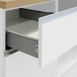 Cucina 255cm componibile lineare moderna bianco rovere Gourmet Elegance