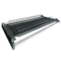 Cucina 255cm componibile lineare moderna bianco grigio pietra Gourmet Elegance