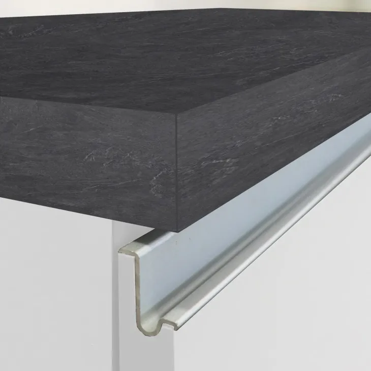 Cucina 255cm componibile lineare moderna bianco grigio pietra Gourmet Elegance