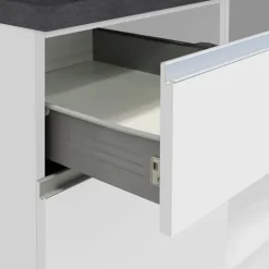 Cucina 255cm componibile lineare moderna bianco grigio pietra Gourmet Pure