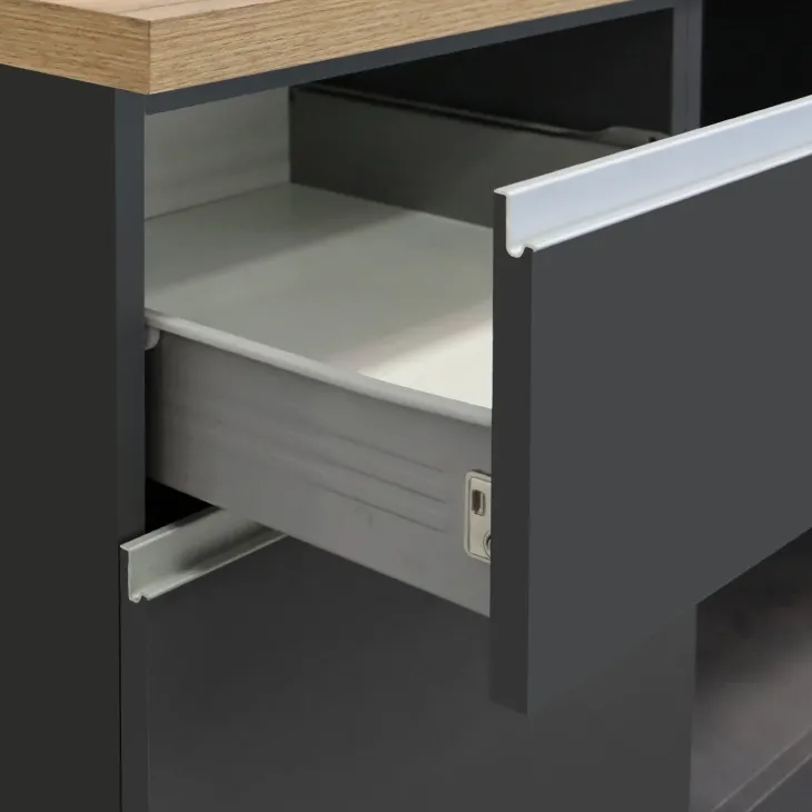 Cucina 255cm componibile lineare moderna antracite rovere Gourmet Pure