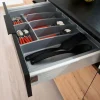 Cucina 260cm moderna componibile standard quercia nero Terry