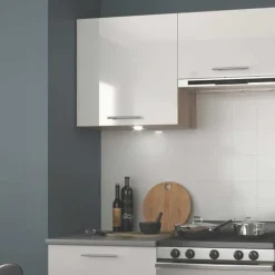Cucina 200cm moderna componibile lineare bianca rovere Matrix