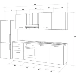 Cucina 240cm reversibile moderna lineare rovere antracite Culinary
