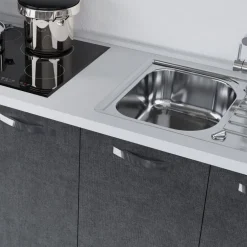 Cucina 300cm reversibile moderna lineare rovere antracite ChefStyle