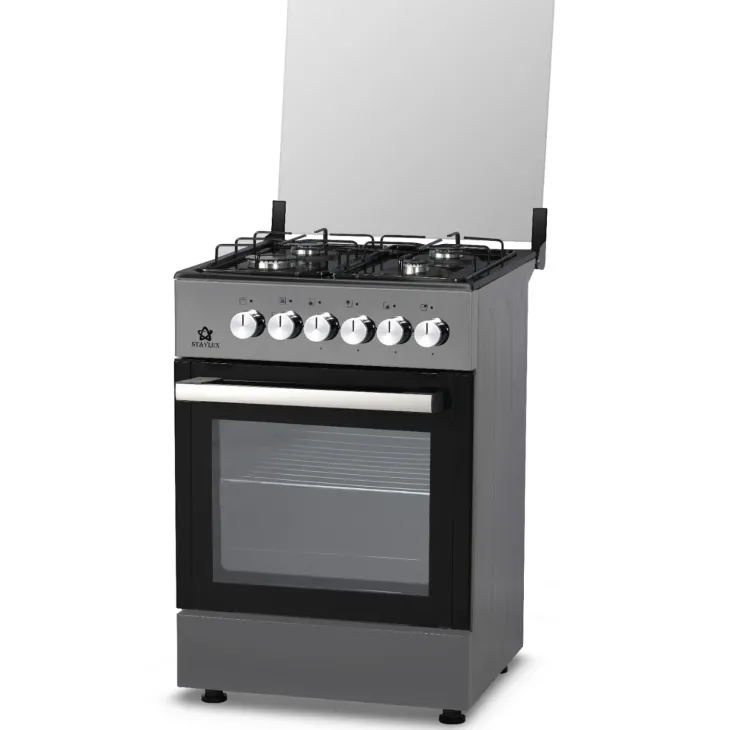 Cucina combinata 4 fornelli a gas e forno elettrico 60cm grigio Staylux